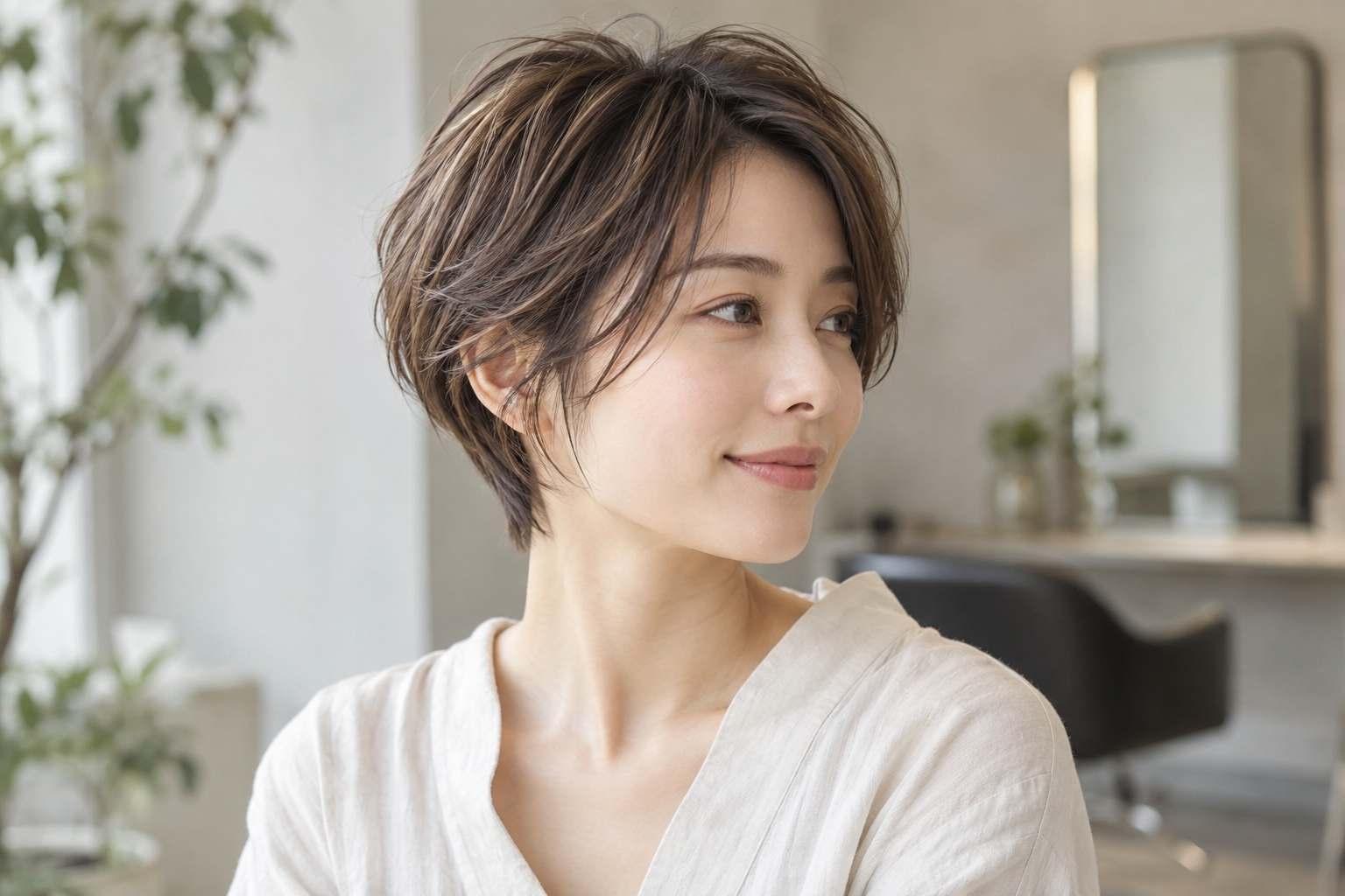 ショートヘアの女性